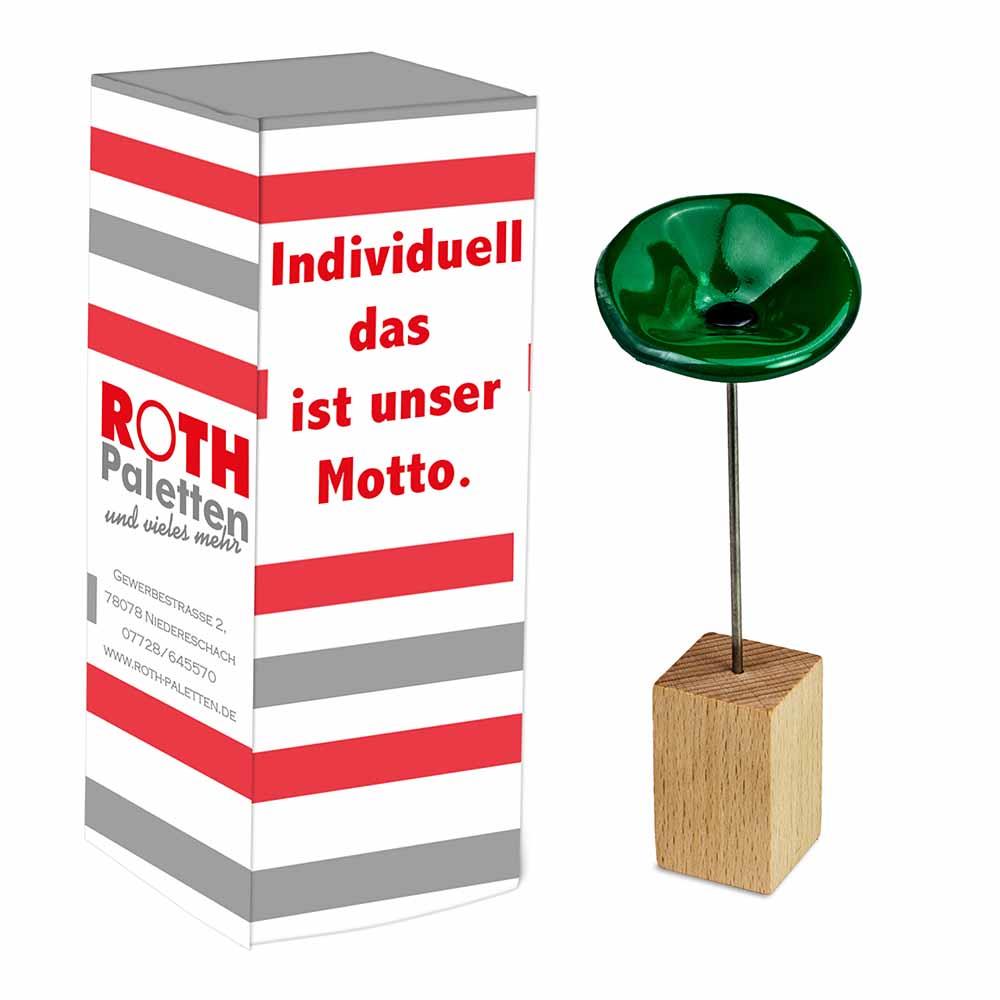Handgefertigte Glasblume - grün