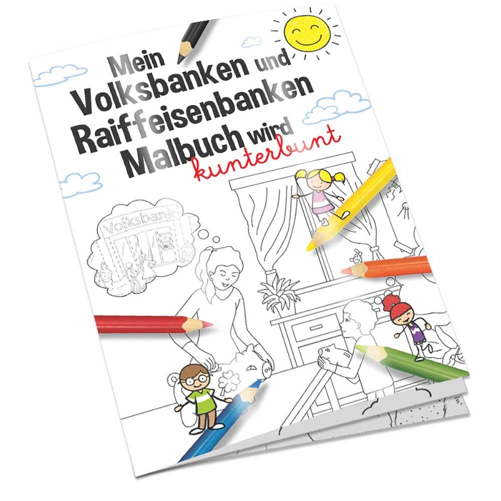 Malbuch / Mal-Set A6 - Volksbanken&Raiffeisenbanken - Malset neutral