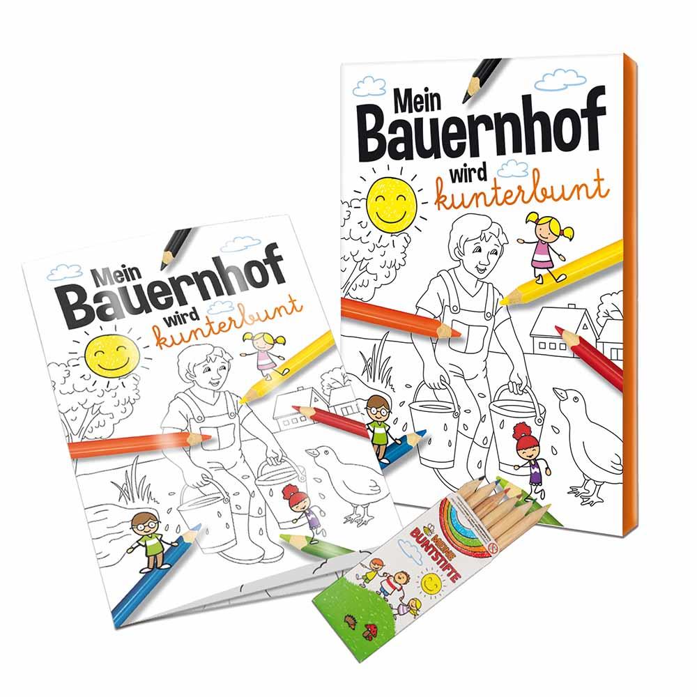 Malbuch / Mal-Set A6 - Bauernhof - Malset neutral