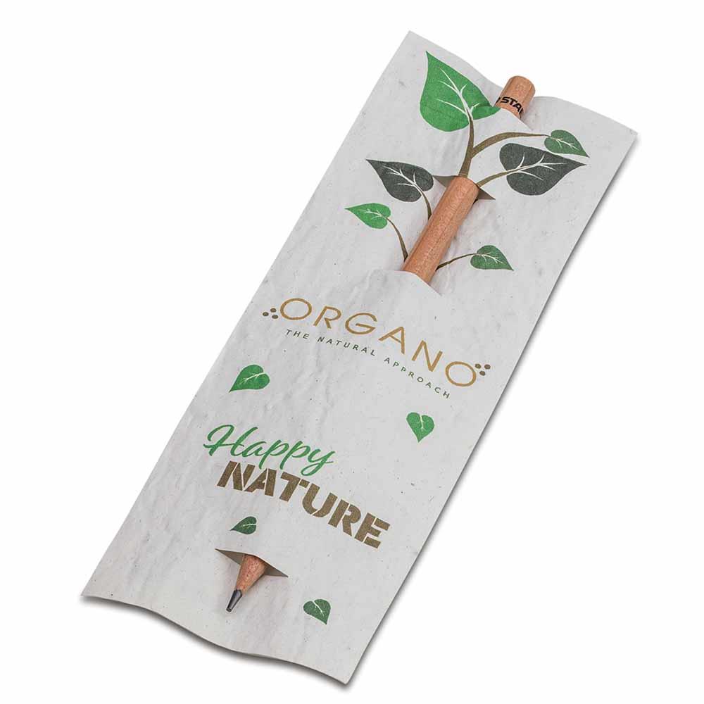 Bleistift im Samenpapieretui - Ostern - Mohnblume, Druck 4/0c, Lasergravur