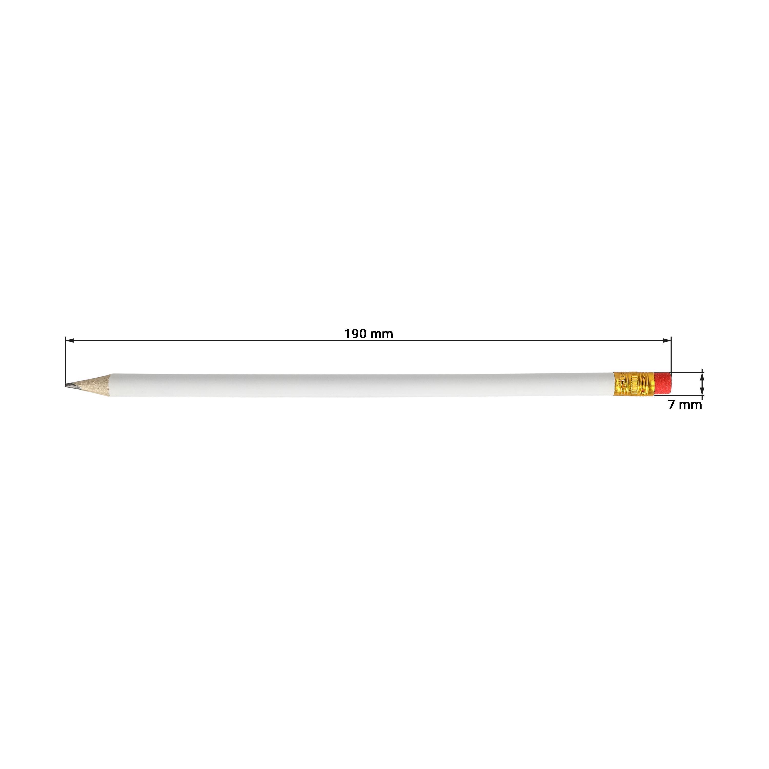 Bleistift ´White´ mit Radiergummi