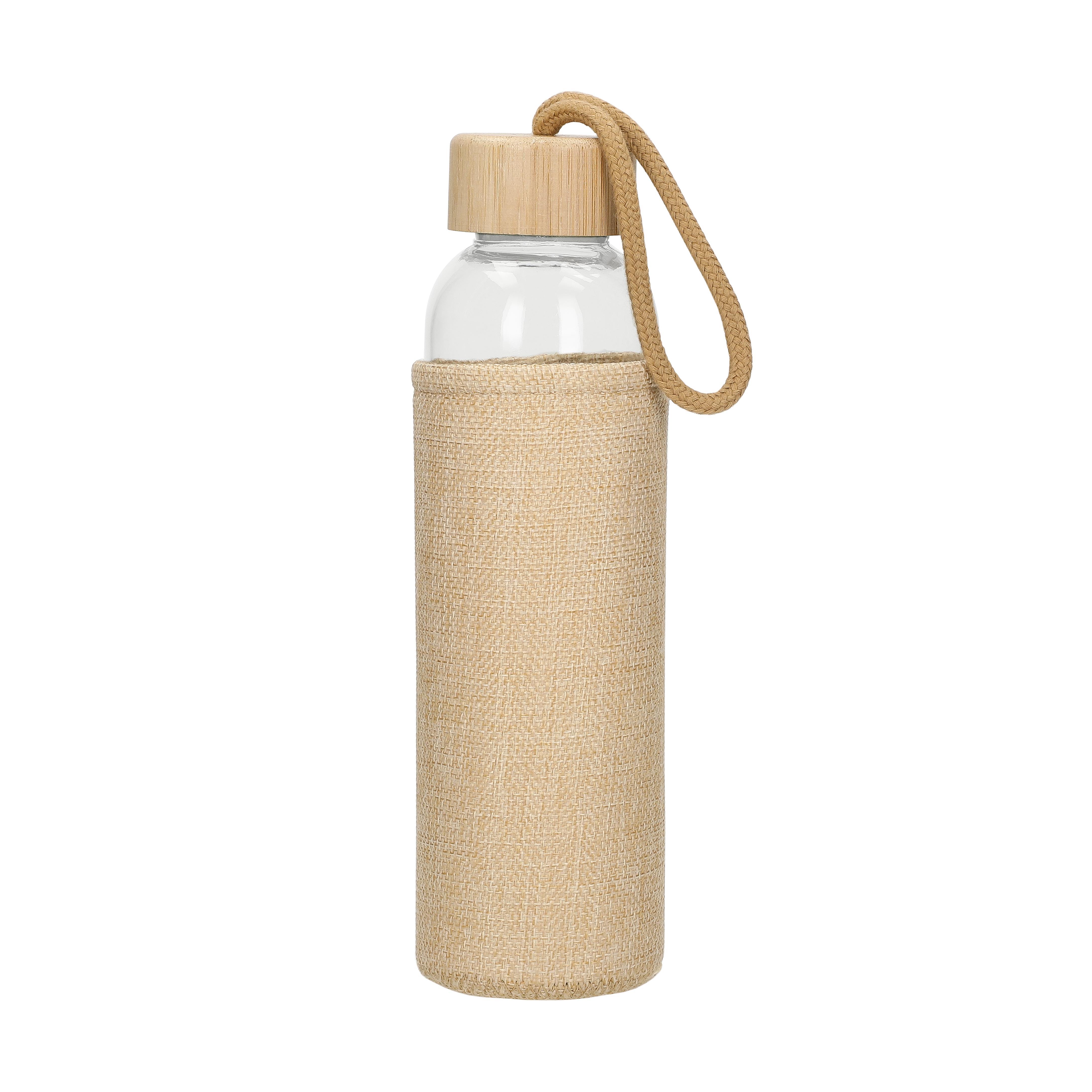 Glasflasche mit Hülle ´Natural´, 0,5l