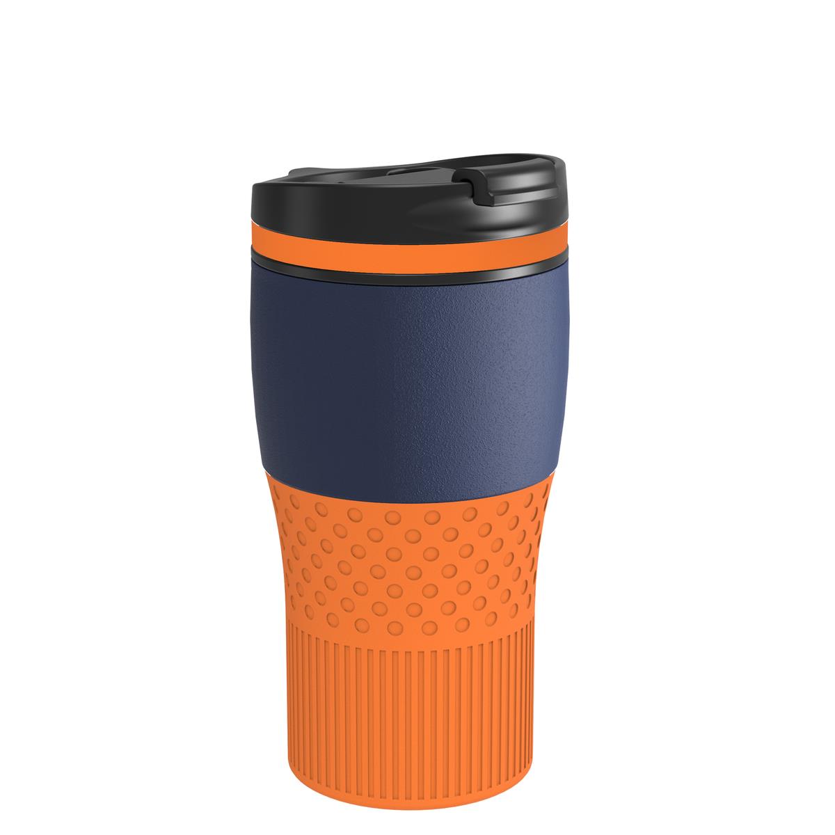 orange, marineblau