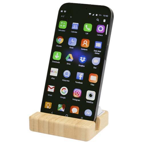 Algol Smartphonehalterung  aus recyceltem Kunststoff mit Fidget-Toy mit Bambusdetails