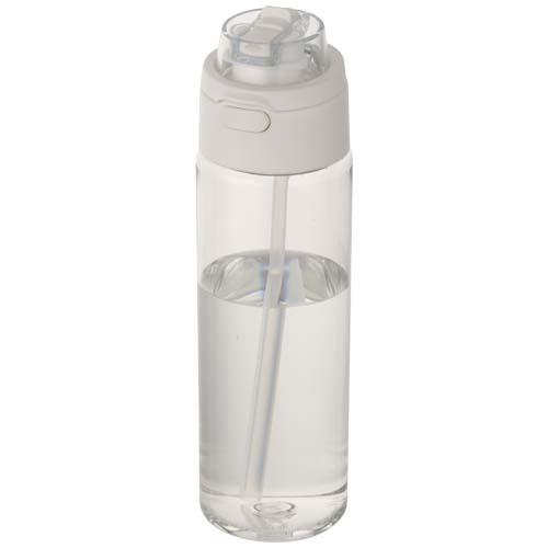 Theron 700 ml RCS Trinkflasche aus recyceltem Kunststoff mit Multifunktionsdeckel und Klappstrohhalm