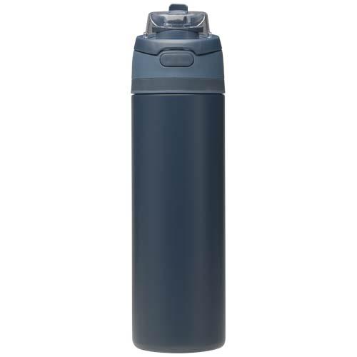 Theron 800 ml RCS Trinkflasche aus recyceltem, einwandigem Edelstahl mit Multifunktionsdeckel und Klappstrohhalm