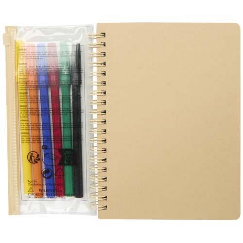 Squiggle B6 Hardcover Notizbuch mit Marker-Set