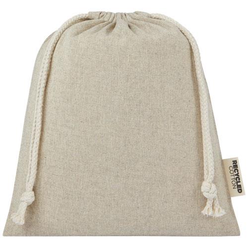 Pheebs 150 g/m² GRS Zuziehbeutel aus Recyclingbaumwolle mittel 1,5 l