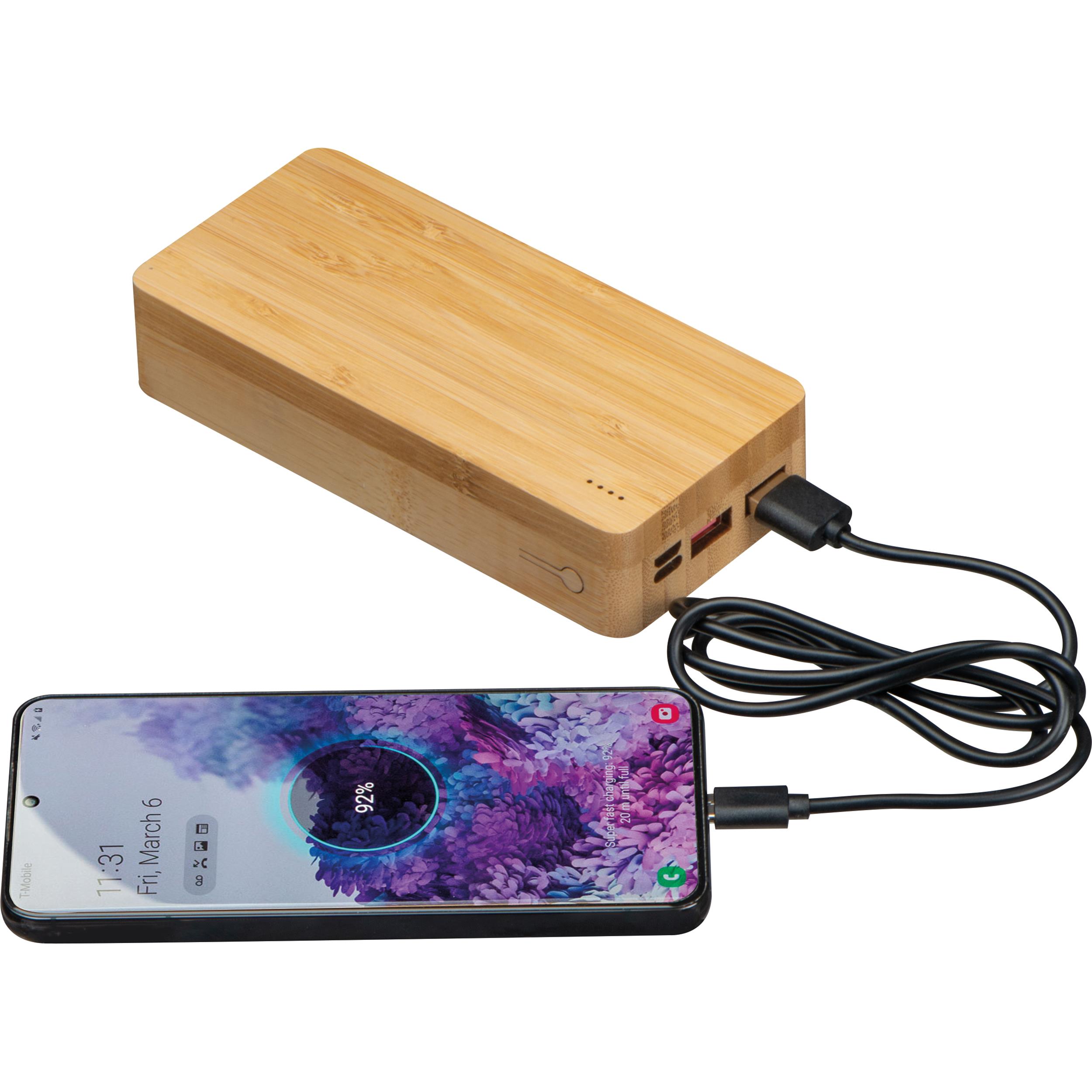 Powerbank aus Bambus 20.000 mAh VALERIA
