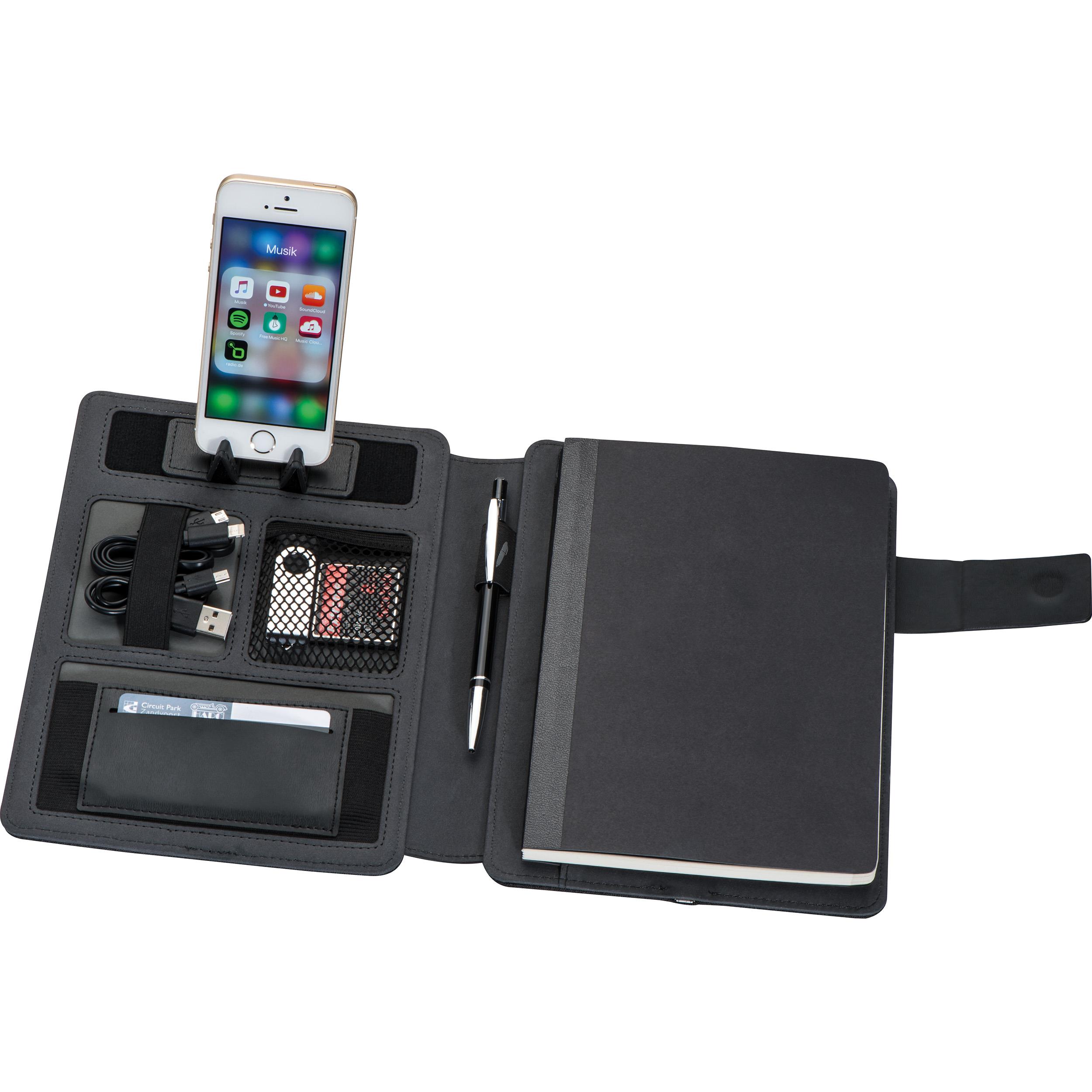 A5 Mappe mit integrierter Powerbank 4.000 mAh FABIOLA