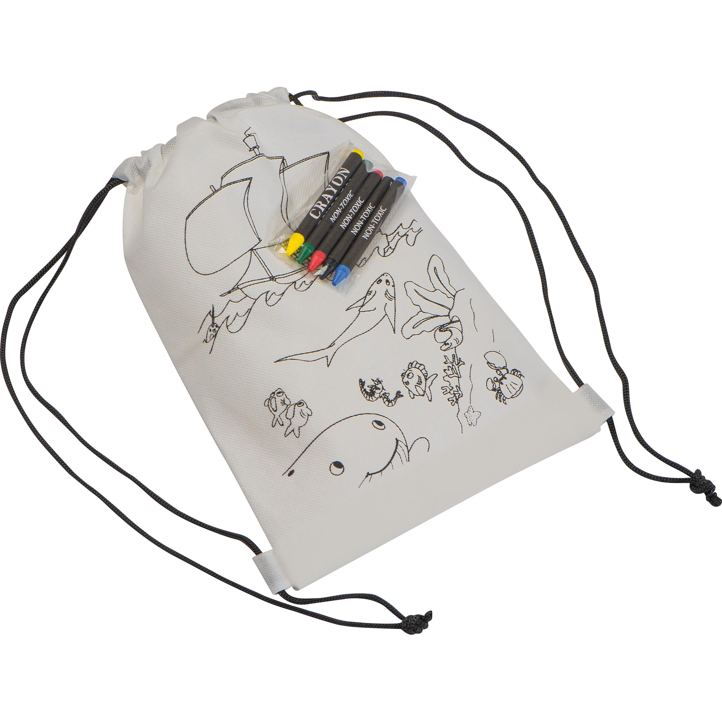 Non Woven Kordeltasche inkl. Wachsmalstiften THEA