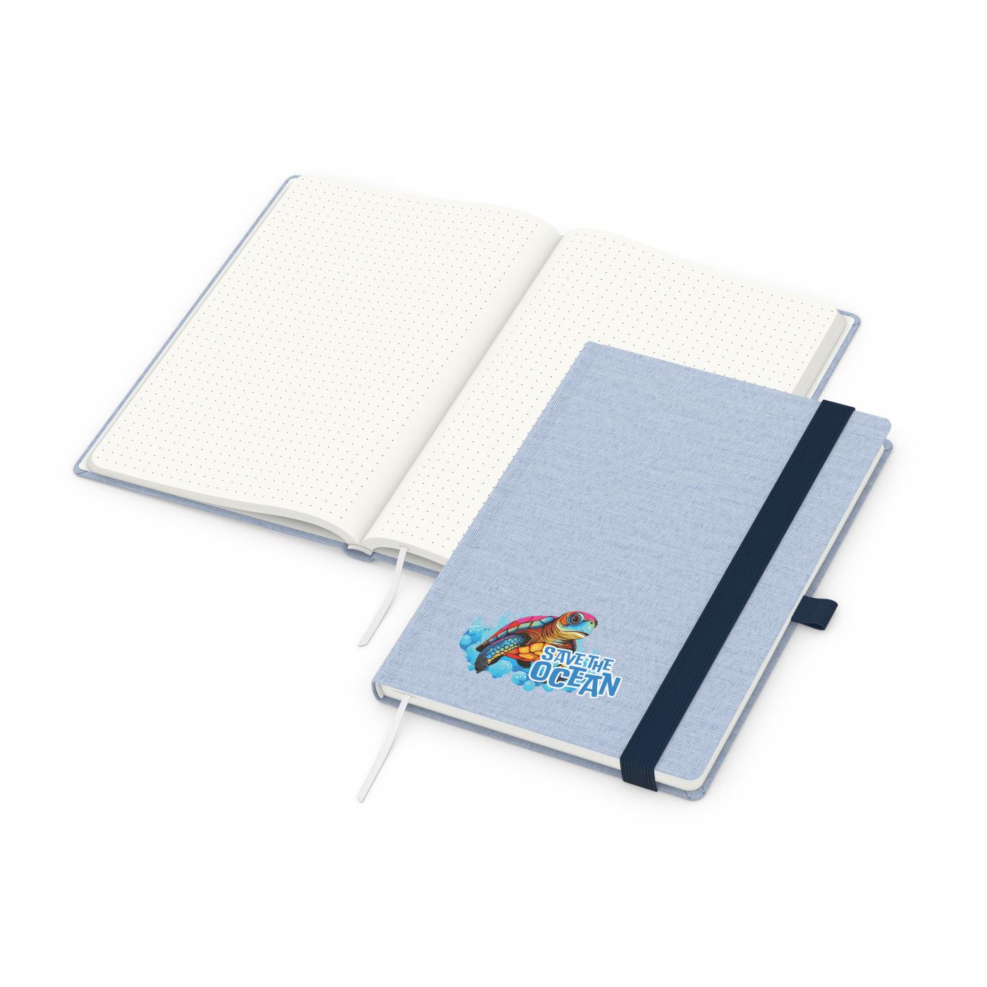 Notizbuch Ocean-Book Recycling-Inhaltspapier rPET-Hardcover farbig A5