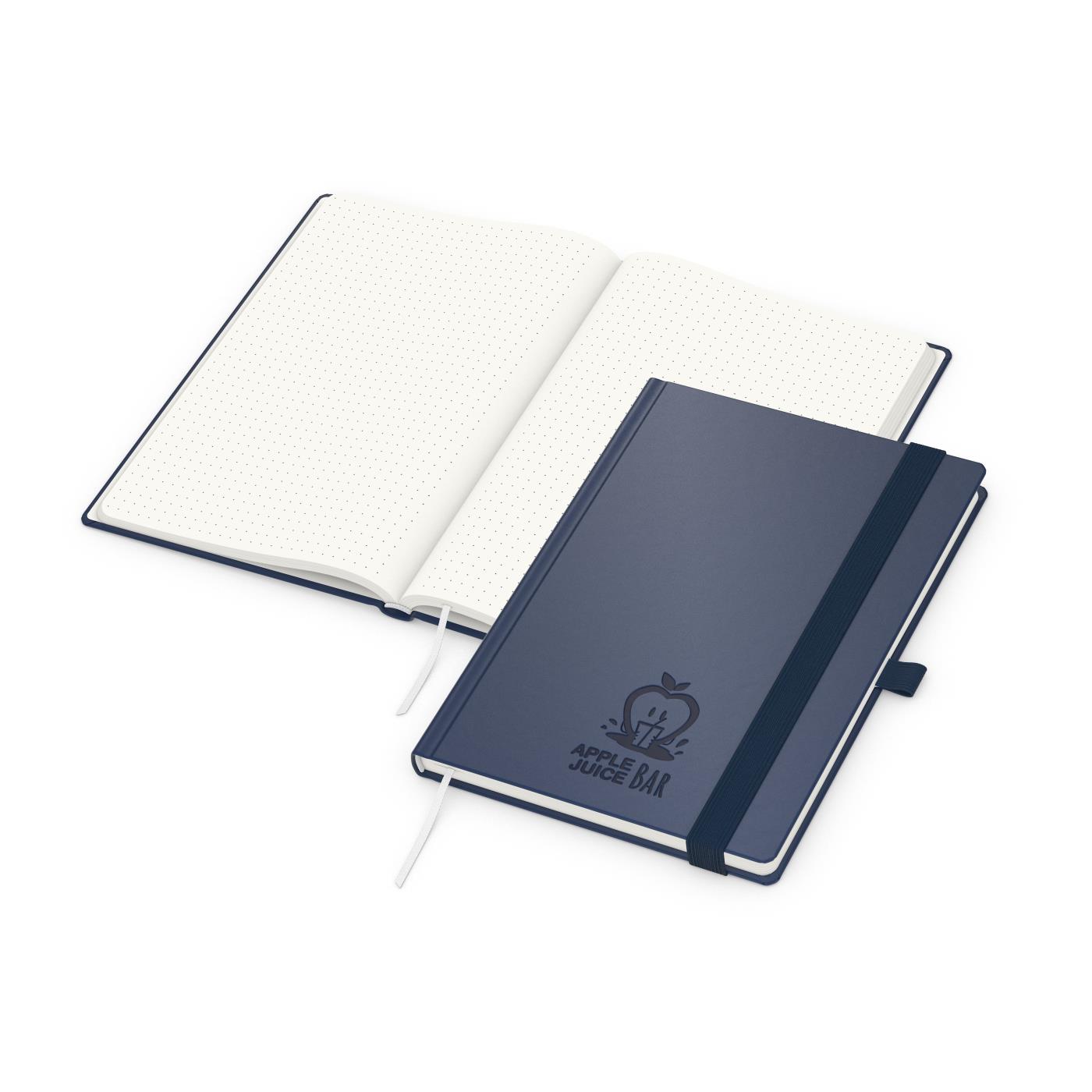 Notizbuch Organic-Book Recycling-Inhaltspapier Apfelleder-Hardcover farbig A5