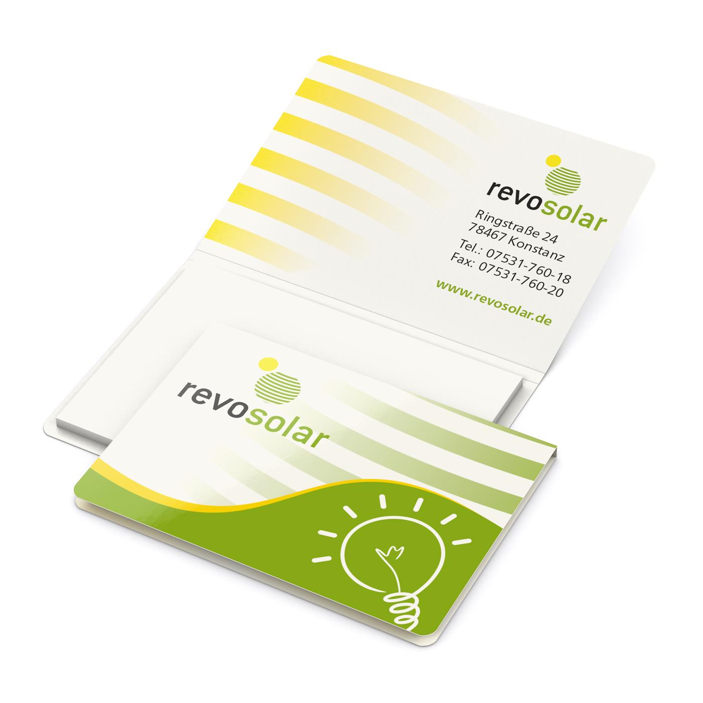 Haftnotizblock Memo-Card Recycling-Haftpapier Format klein Naturkarton-Umschlag