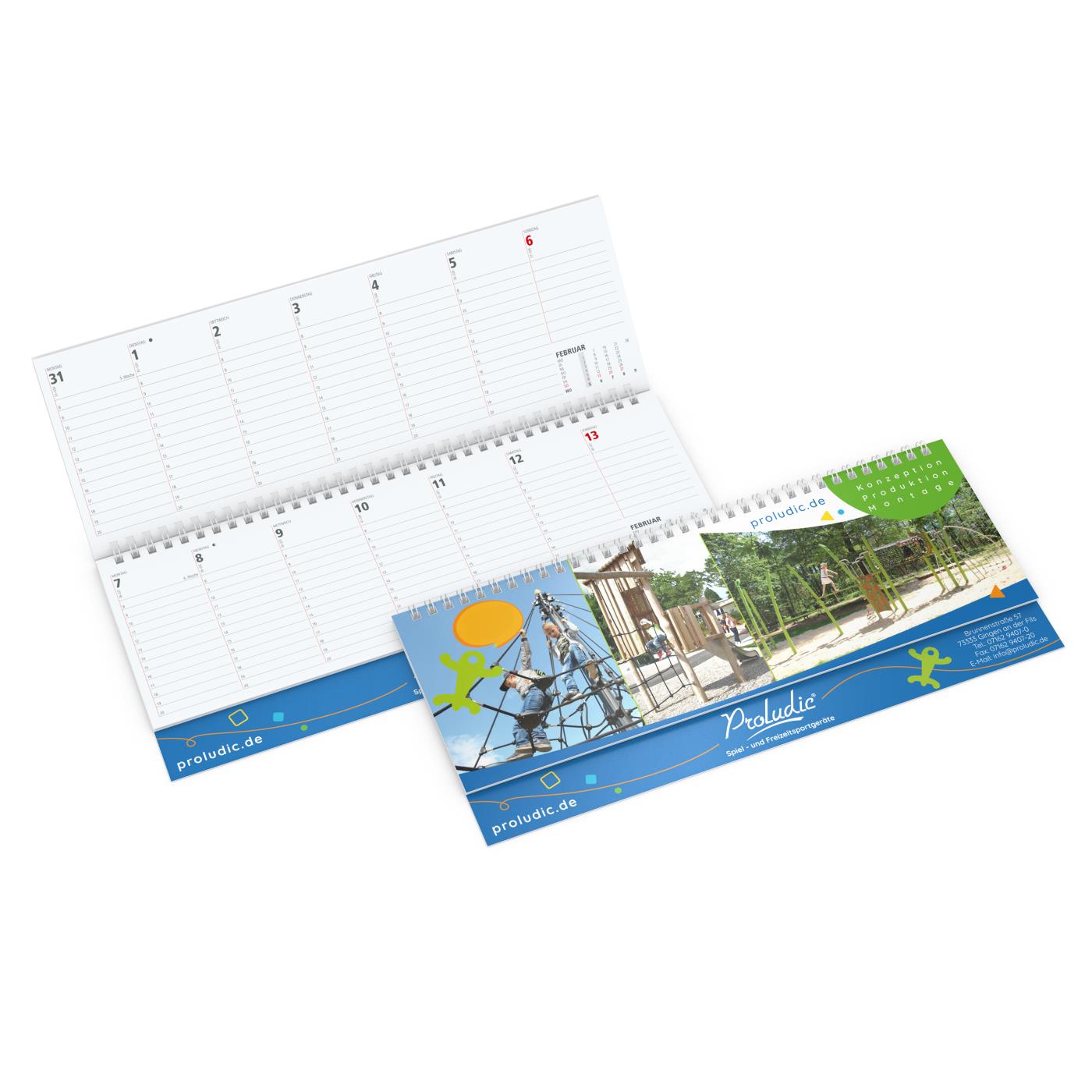 Tisch-Querkalender Signal 1 Woche = 1 Seite 8–20 Uhr