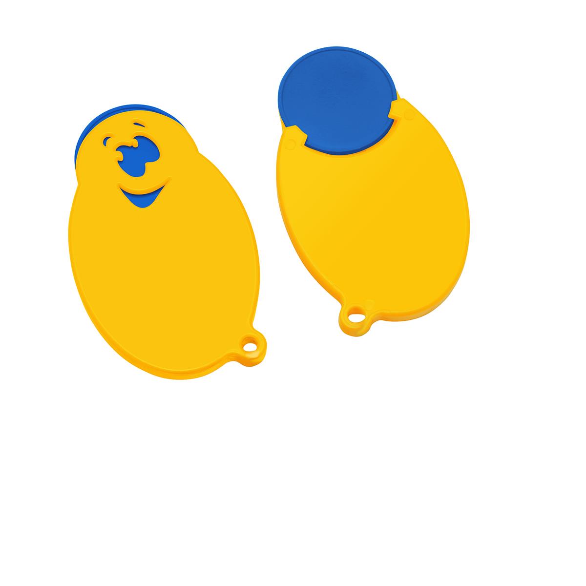 Chip blau, Chiphalter gelb
