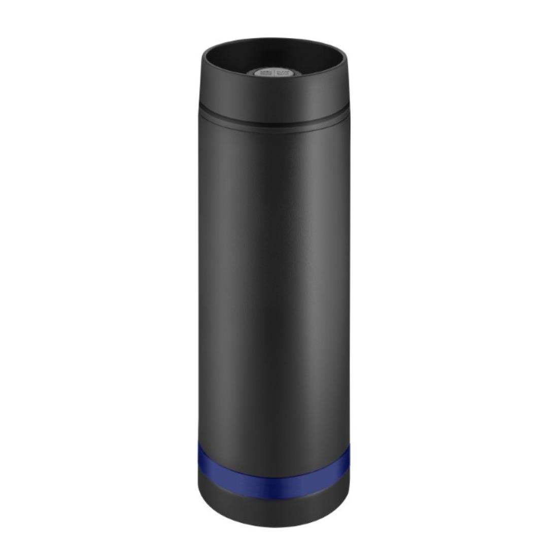 Metmaxx® Thermobecher ´Crema´ 360°  schwarz/Ring blau
