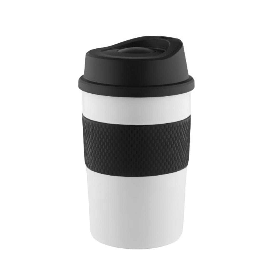 Metmaxx® Thermobecher ´CremaCoffeeHouse´ weiß/Ring schwarz