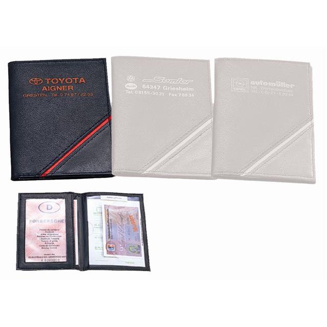 CreativDesign® Ausweistasche ´CD´ schwarz/rot