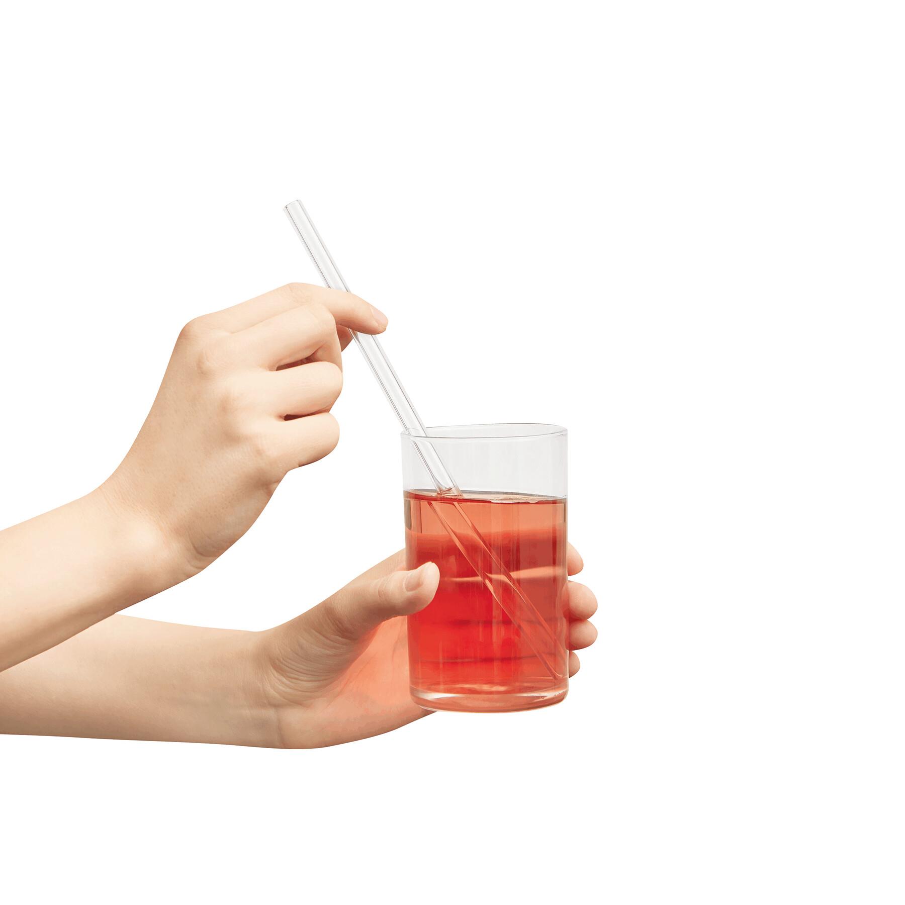 DRINK TOGETHER - Glas-Strohhalm Set