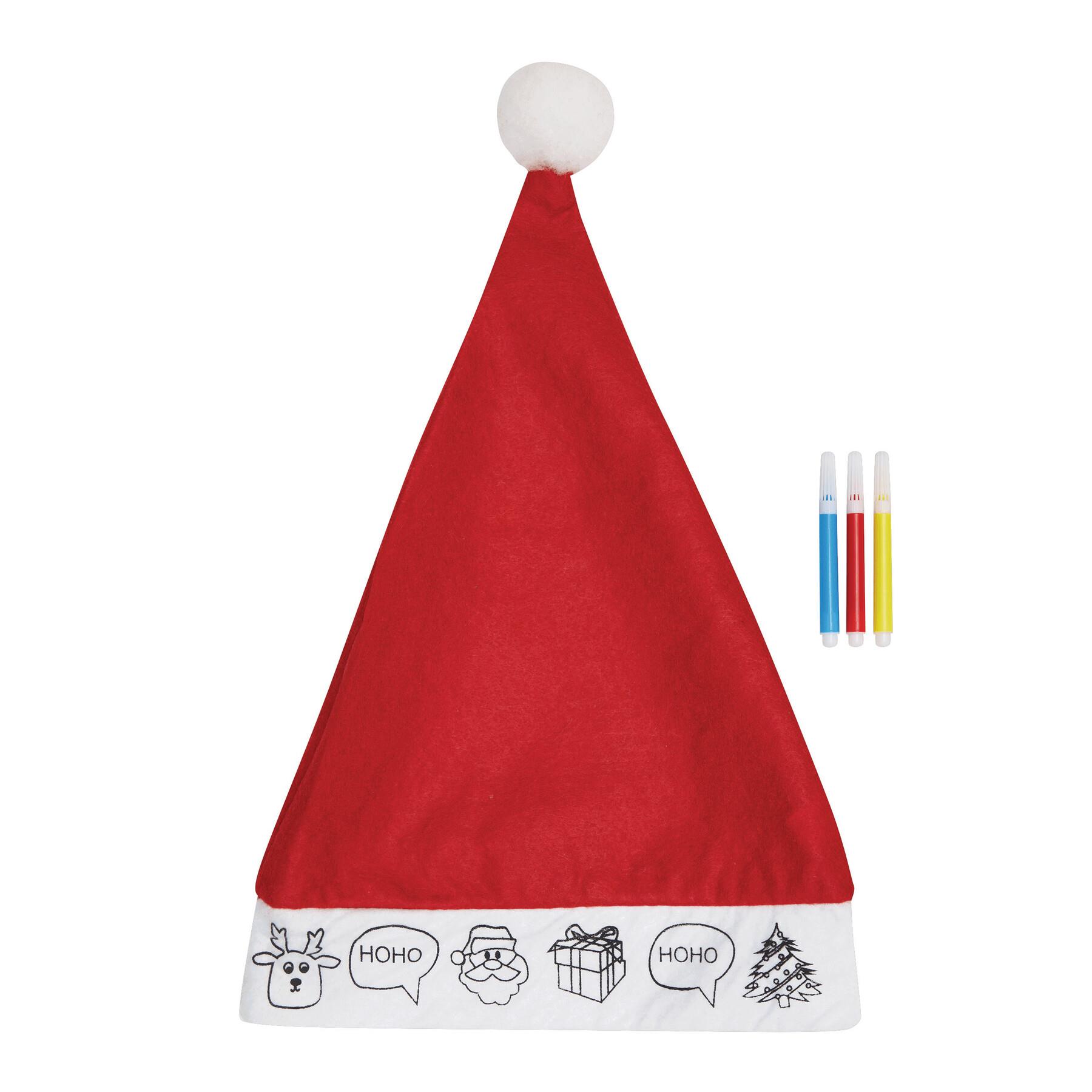COLOURFUL HAT - Bemalbare Filz-Weihnachtsmann-Mütze
