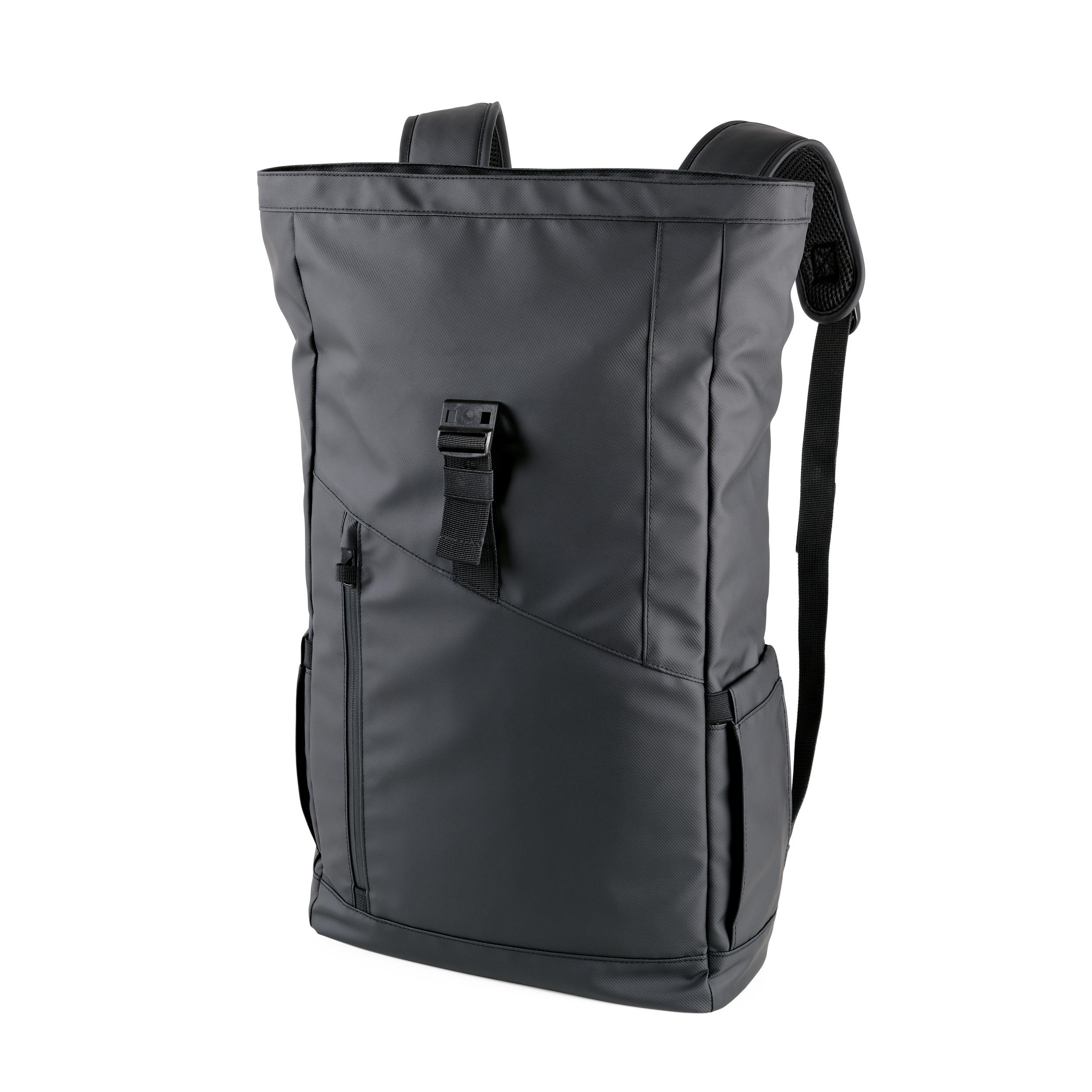 TROIKA Roll Top Rucksack TROIKA BLACK ROLL TOP