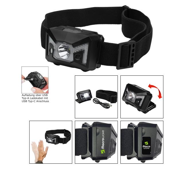 Aufladbare LED Stirnleuchte mit Sensorfunktion ´Sensor Head Light Charge 125 L´