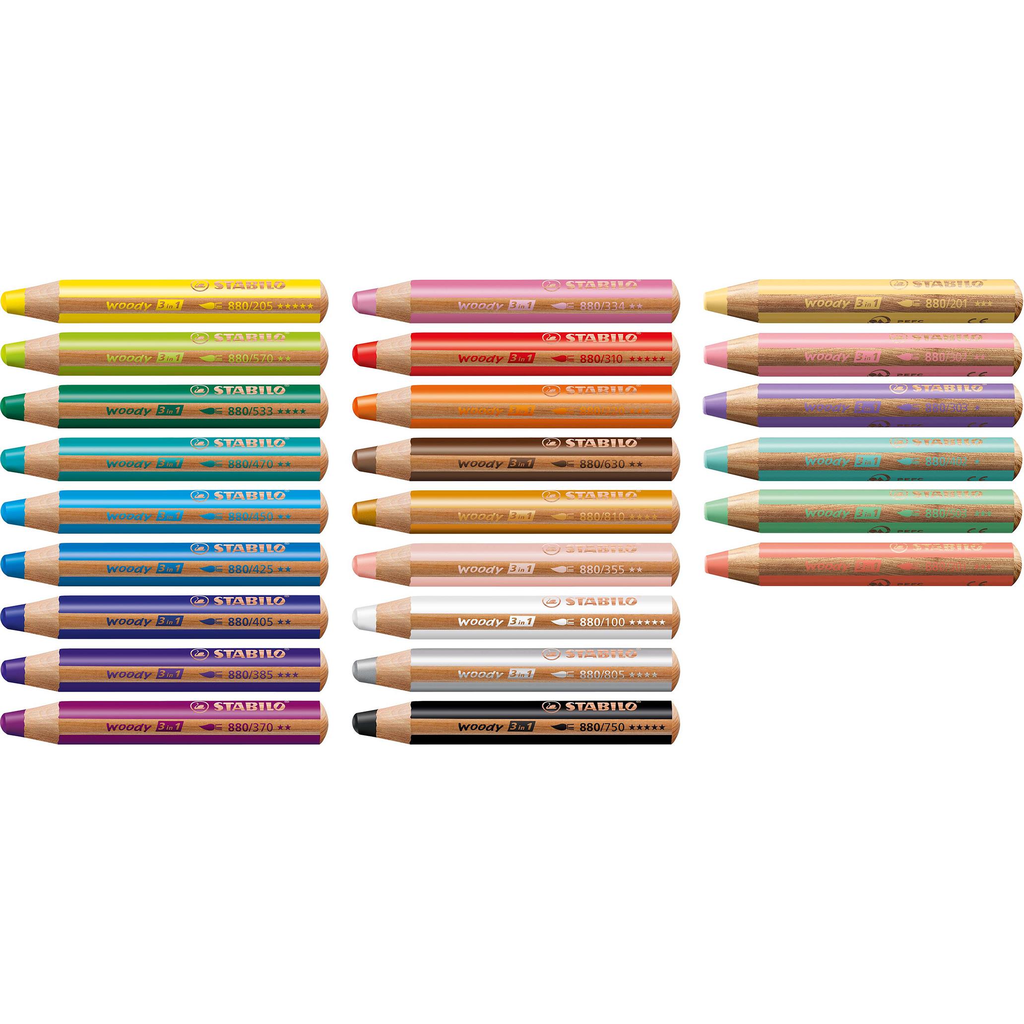 STABILO woody 3 in 1 Farbstift 3er-Set