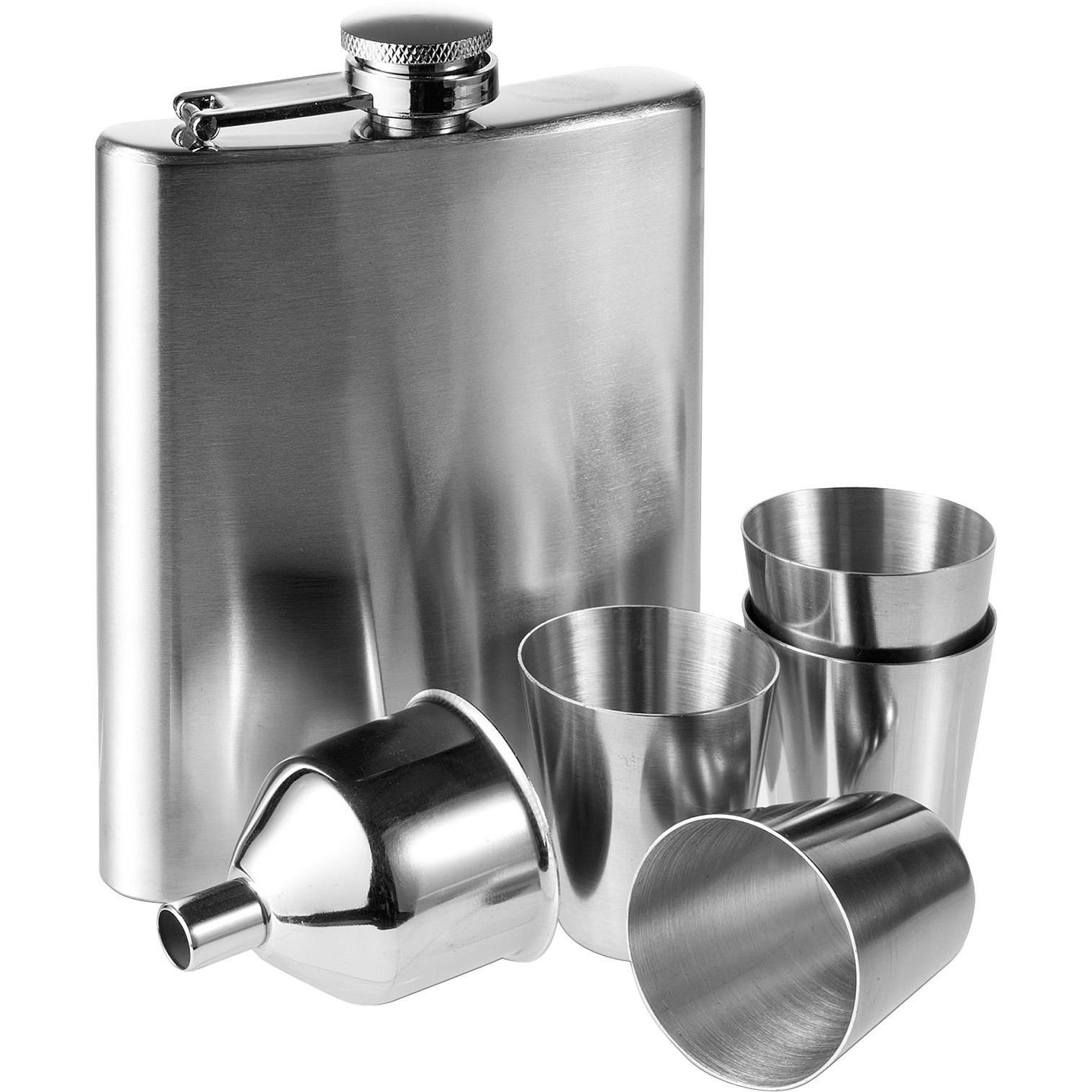 Flachmannset Brittany | Edelstahl 304 | 220 ml | 4 Becher