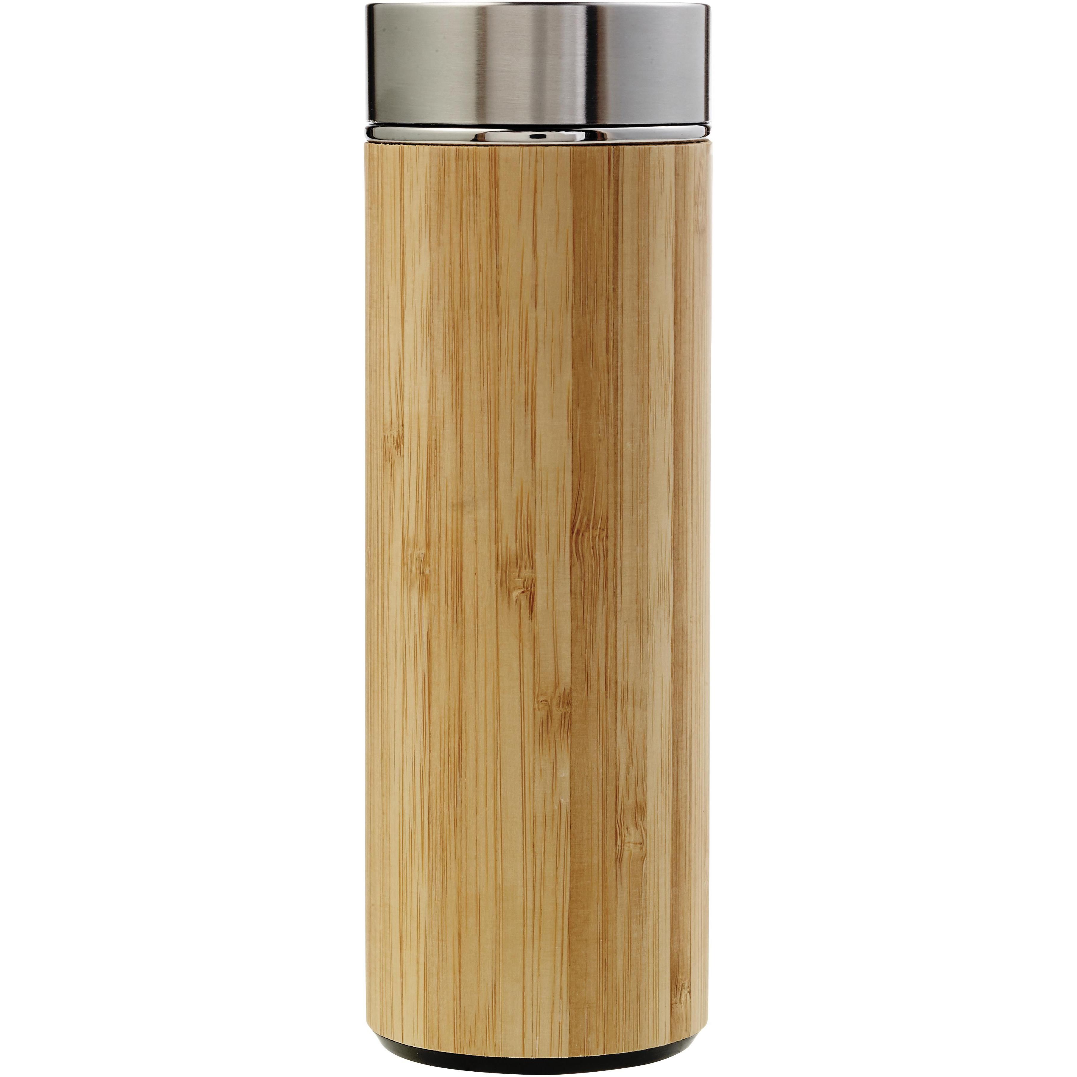 Trinkflasche Yara | Edelstahl und Bambus | 420 ml | Tee-Ei