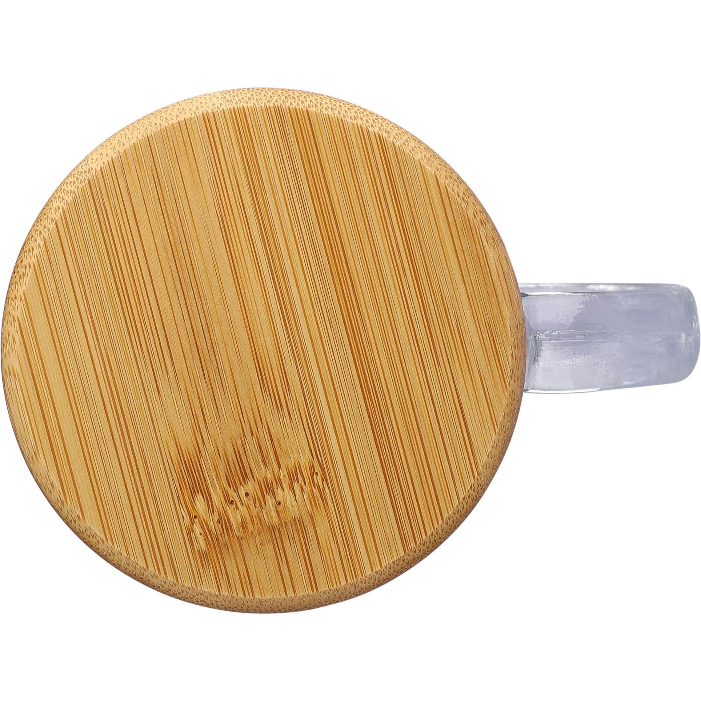 Trinkbecher Ashley | Glas | Bambusdeckel | 300 ml