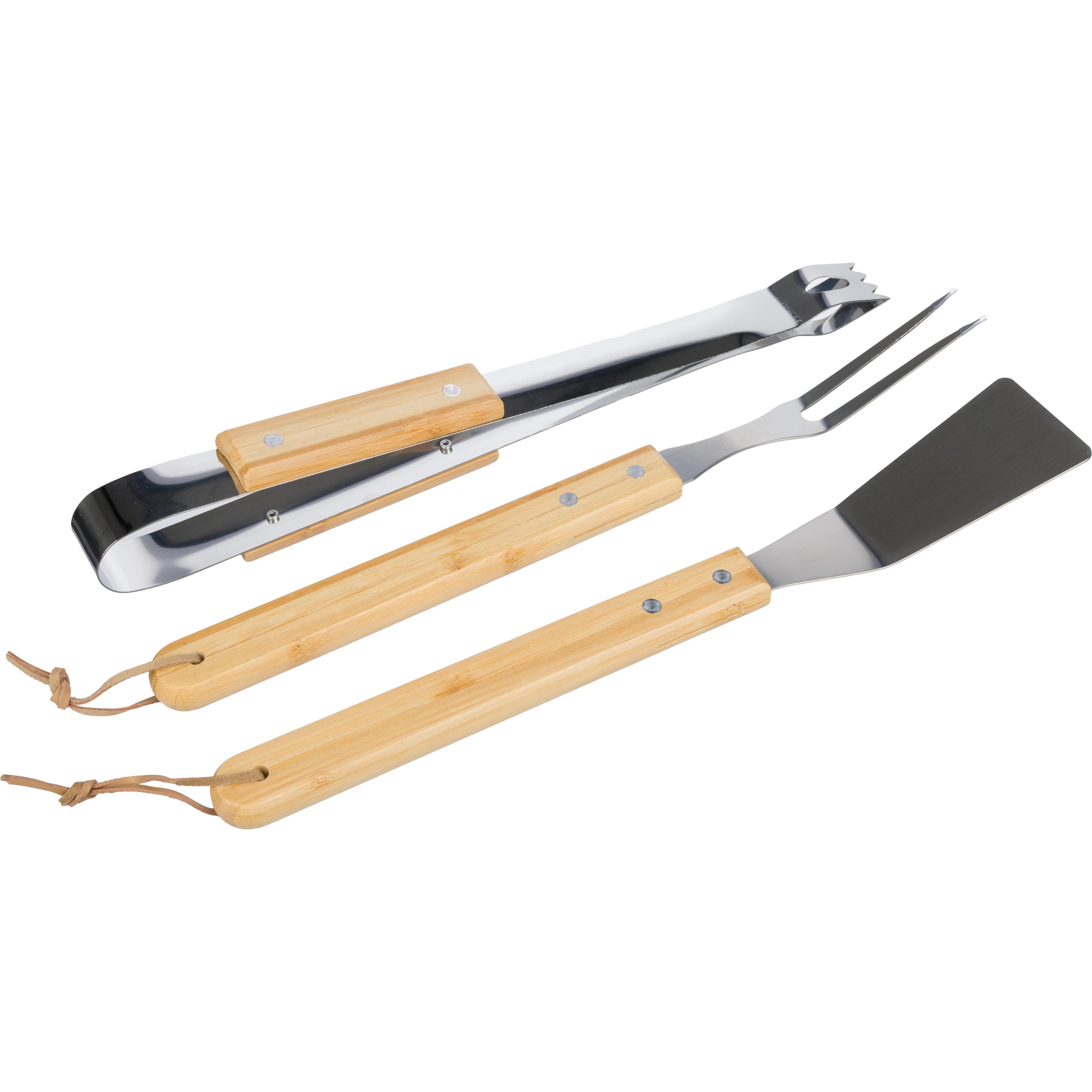 Grillset Kaitlyn | Edelstahl | 3 St. | Holzgriffe