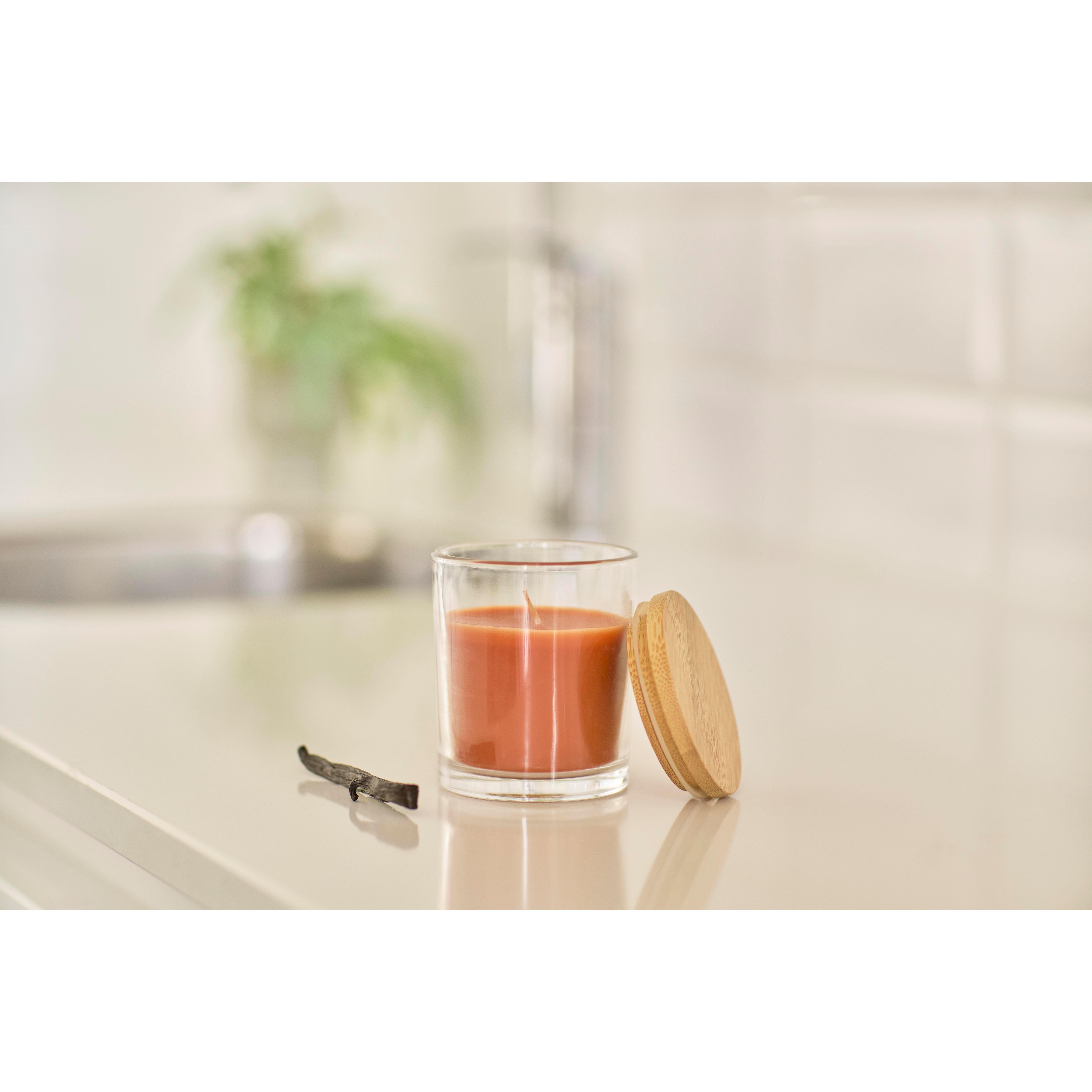 Kerze Riven | Glas mit Bambusdeckel