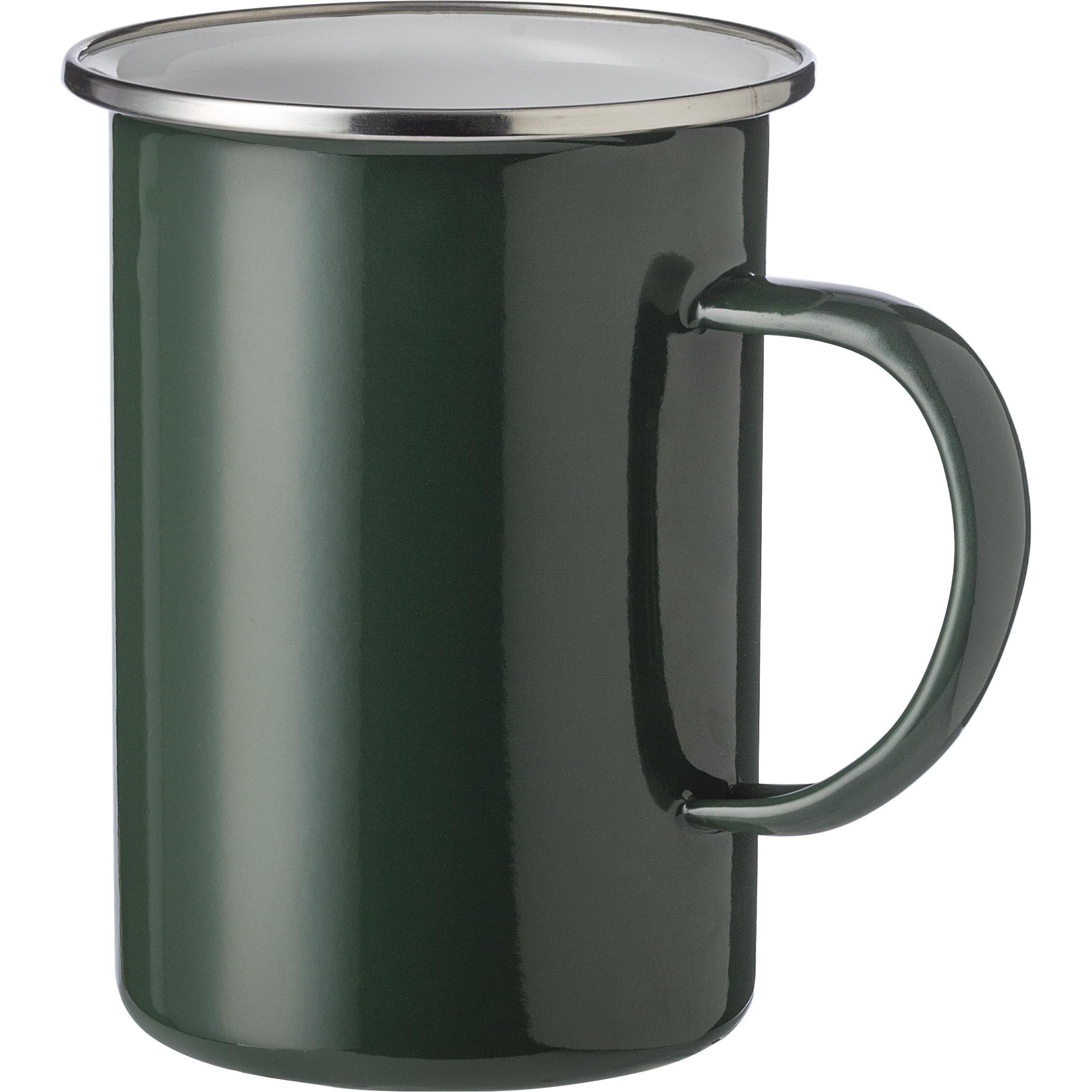 Emaille-Tasse Ayden | Edelstahlrand | 450 ml