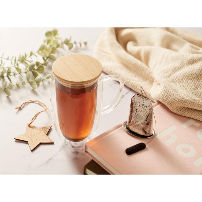 Doppelwandiger Glasbecher 450ml