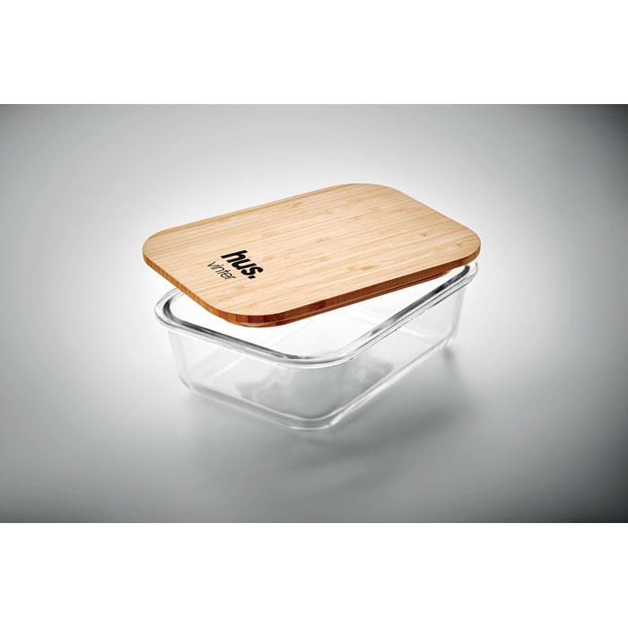 Lunchbox Glas mit Bambus