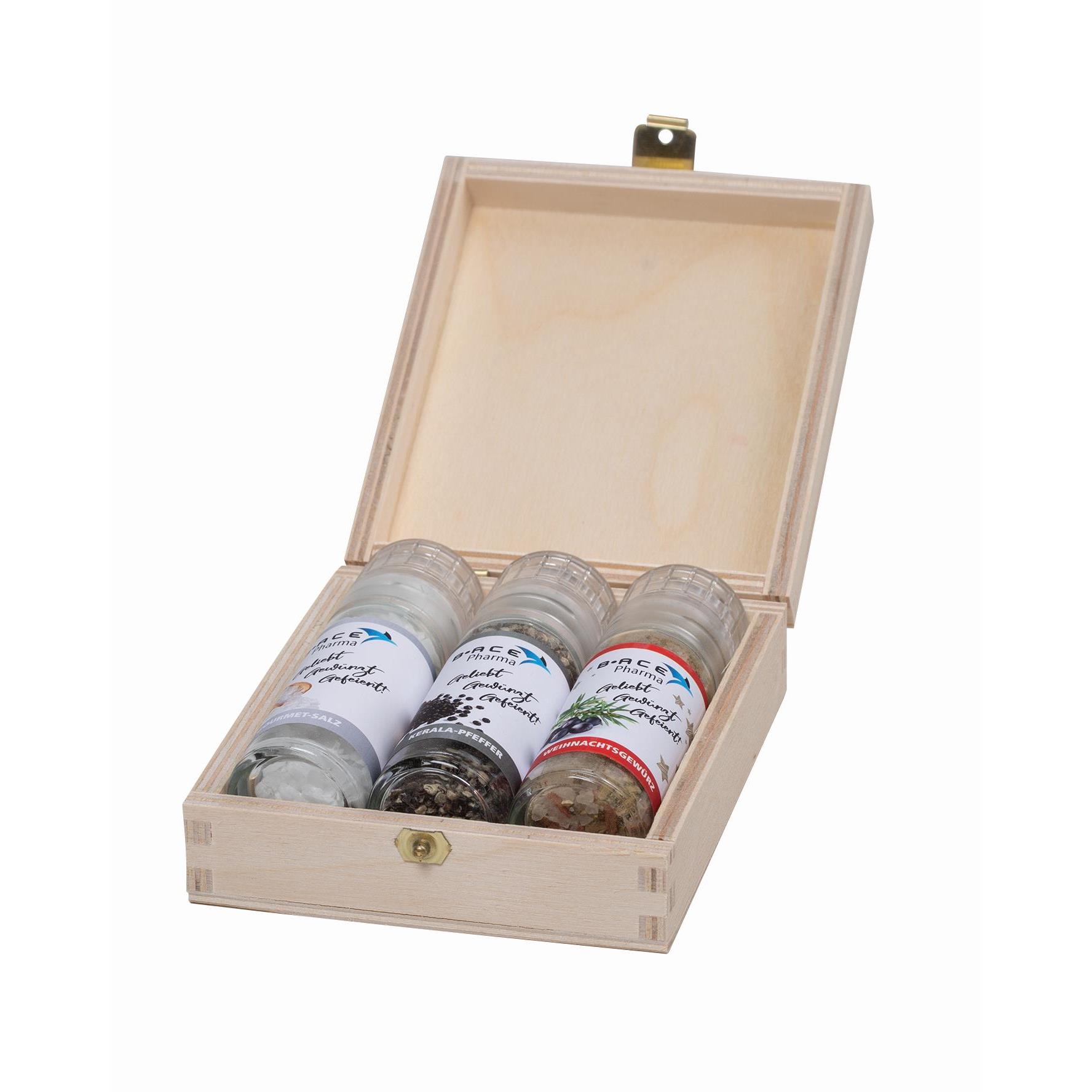 Holzbox für süße ´Mini´ Mühlen - 3er Set