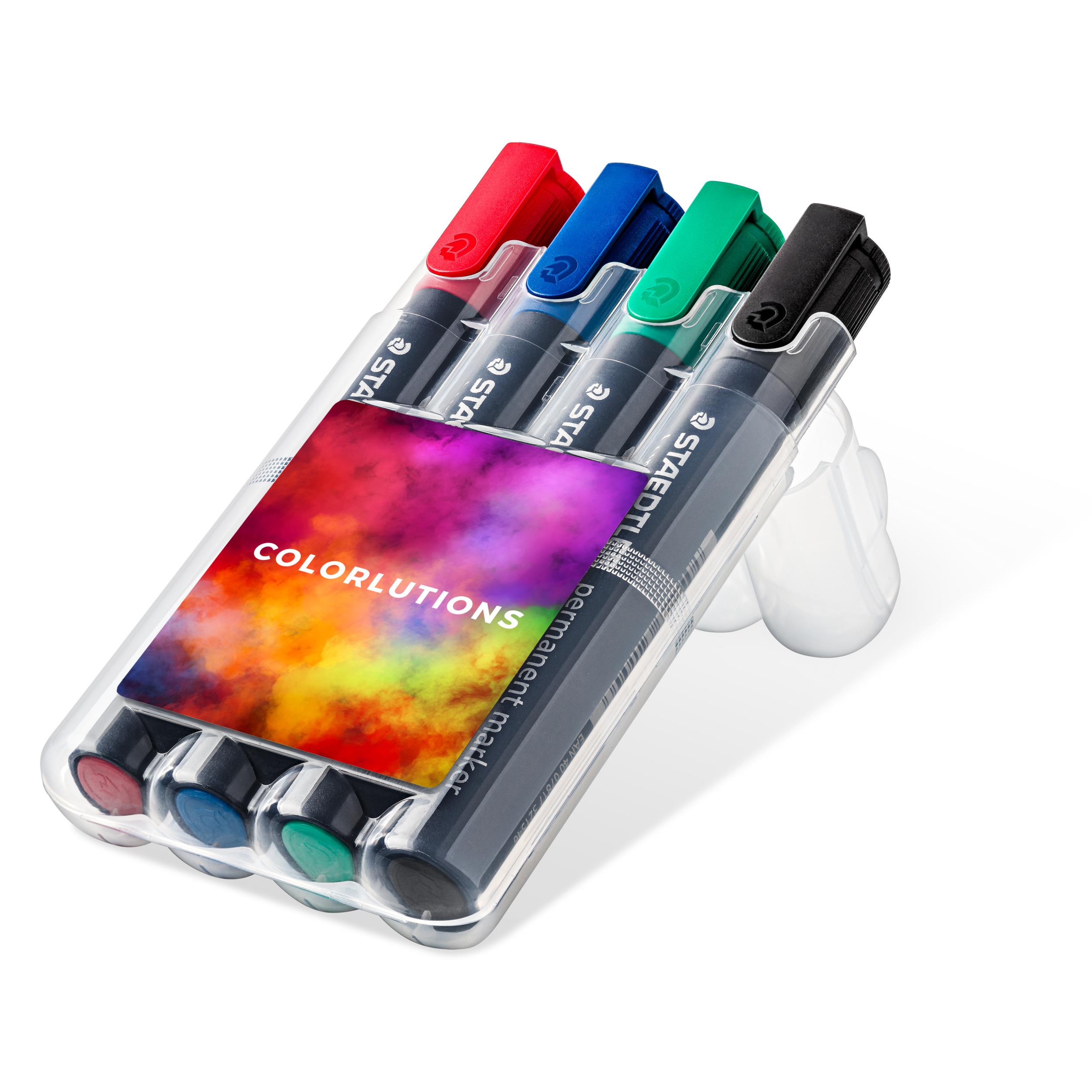 STAEDTLER Lumocolor® permanent marker, 4er Box (Keilspitze)