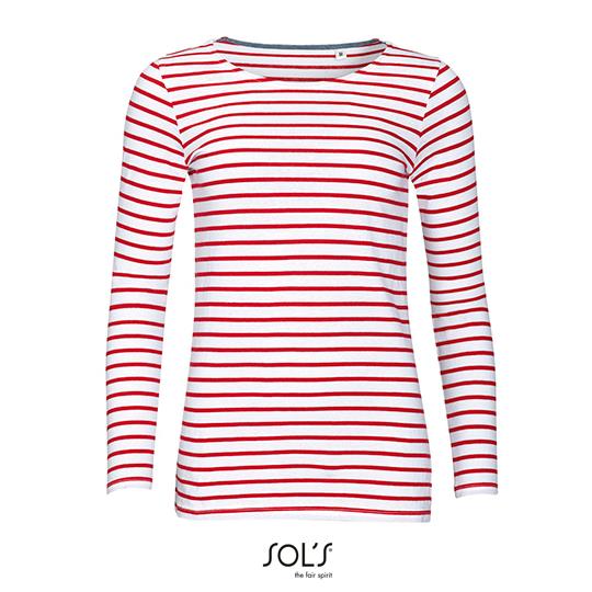 Women´s Long Sleeve Striped T-Shirt Marine