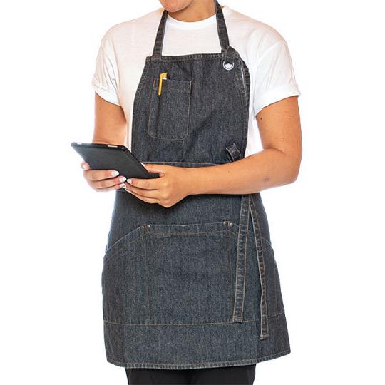 Utility Apron Bib Washed Denim