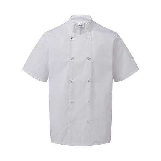 Studded Front Short Sleeve Chef´s Jacket