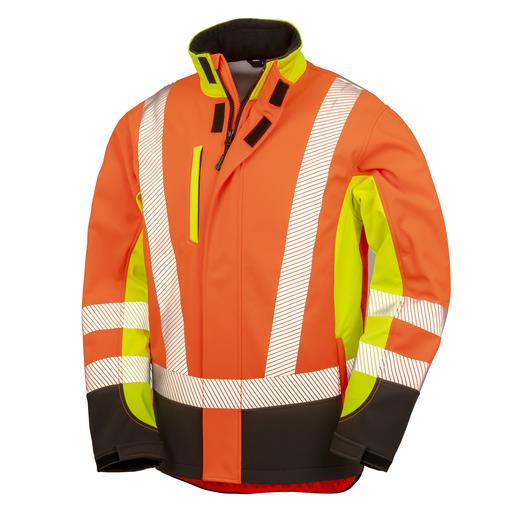 Recycled 3-Layer Printable 3-Tone Safety Softshell Jacket