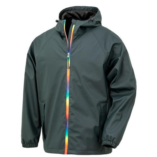 Rainbow Prism PU Waterproof Jacket With Recycled Backing