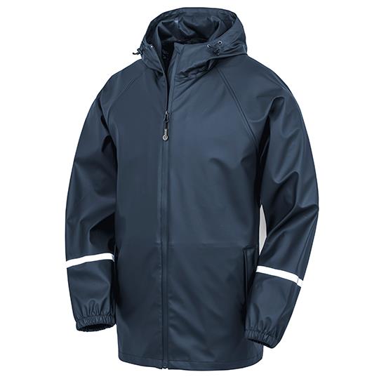 Prism PU Waterproof Jacket with Reflective Bands & Recycled Backing