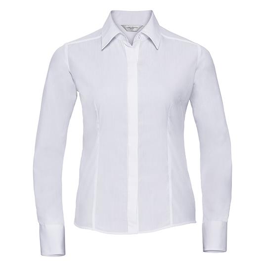 Ladies´ Long Sleeve Fitted Polycotton Poplin Shirt
