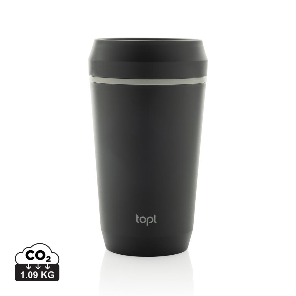 Topl-Becher aus rec. Kunststoff mit 360-Grad-Deckel 354ml