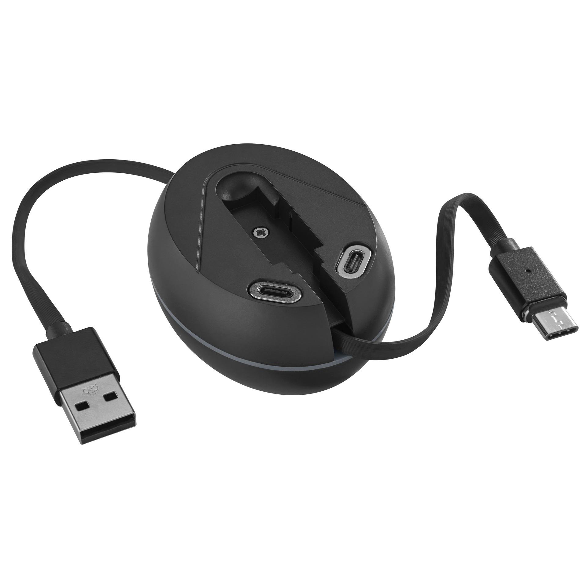 ROLL UP Ausziehbares Multifunktions-Kabel zum Laden und Datenübertragen mit USB-C, Micro-USB und Lightning