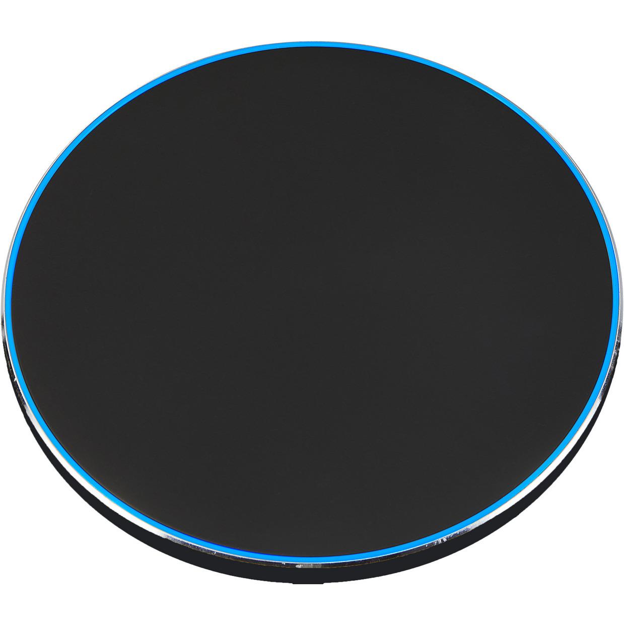 Wireless Charger 15 Watt mit schwarzer Aluminiumschale und leuchtendem Rand