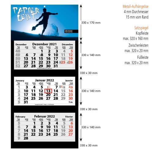 3-Monats Faltkalender ´Tres-Light Plus´