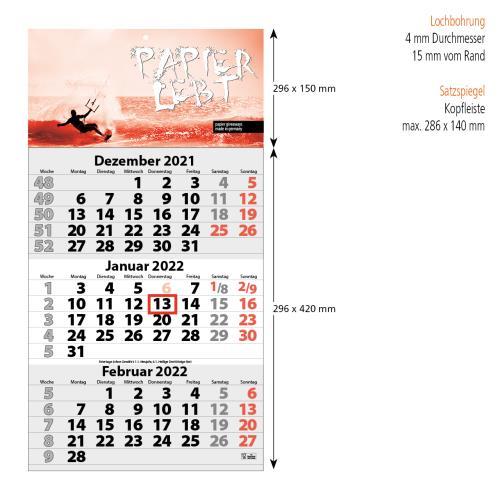 3-Monats DIN A3 Kalender ´Trinus G´